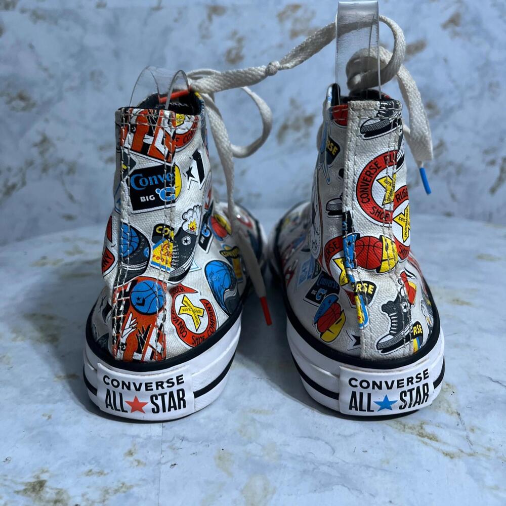Converse All Star Chuck Taylor Youth Kids Size 4.5 Shoes White Colorful Sneakers - Picture 5 of 13